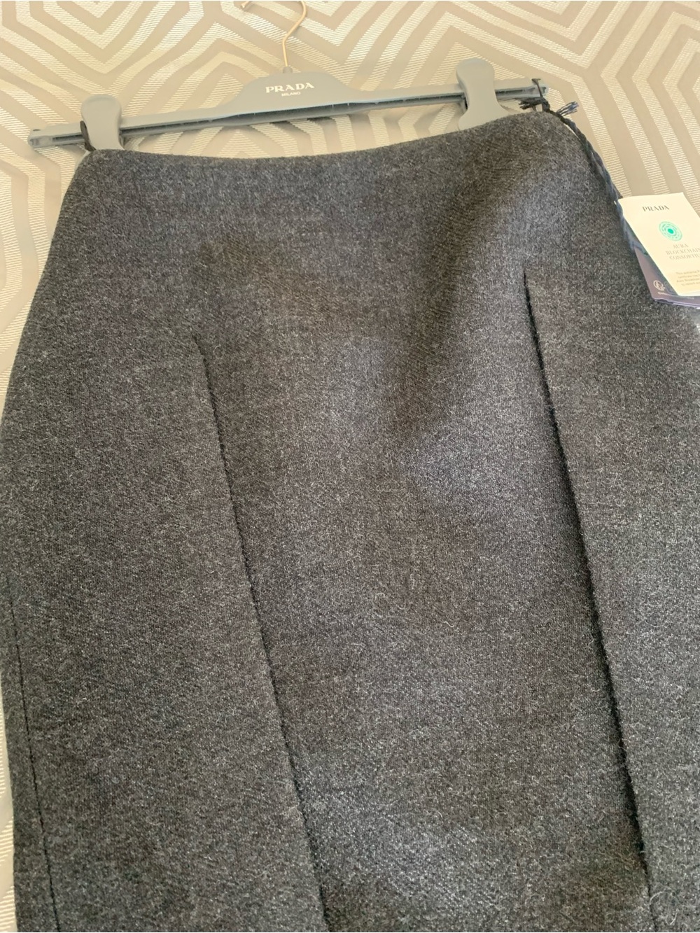 Prada Charcoal Gray A-Line Flared Panel Skirt - Picture 2 of 5